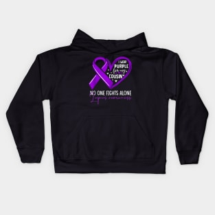 I wear purple for my cousin lupus awareness Kids Hoodie